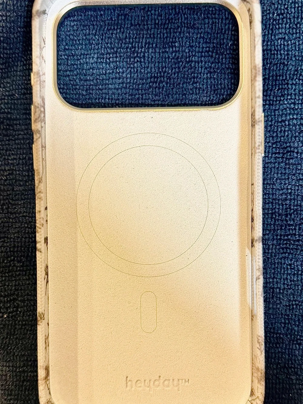 HeyDay Floral Pattern Beige Phone Case with Gold Trim